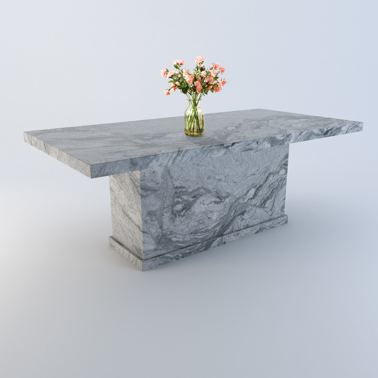 Athena 2.9m Forest Black Granite Dining Table