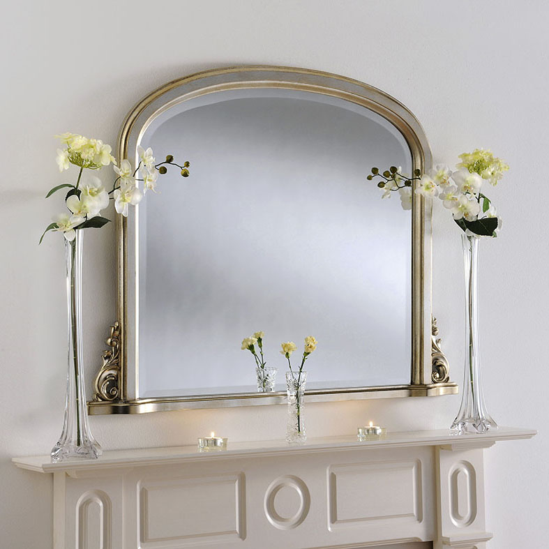 Gold Over Mantle Curved Mirror (various colours)