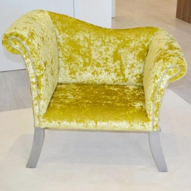 Bespoke Chartreuse Crushed Velvet Pew Chair