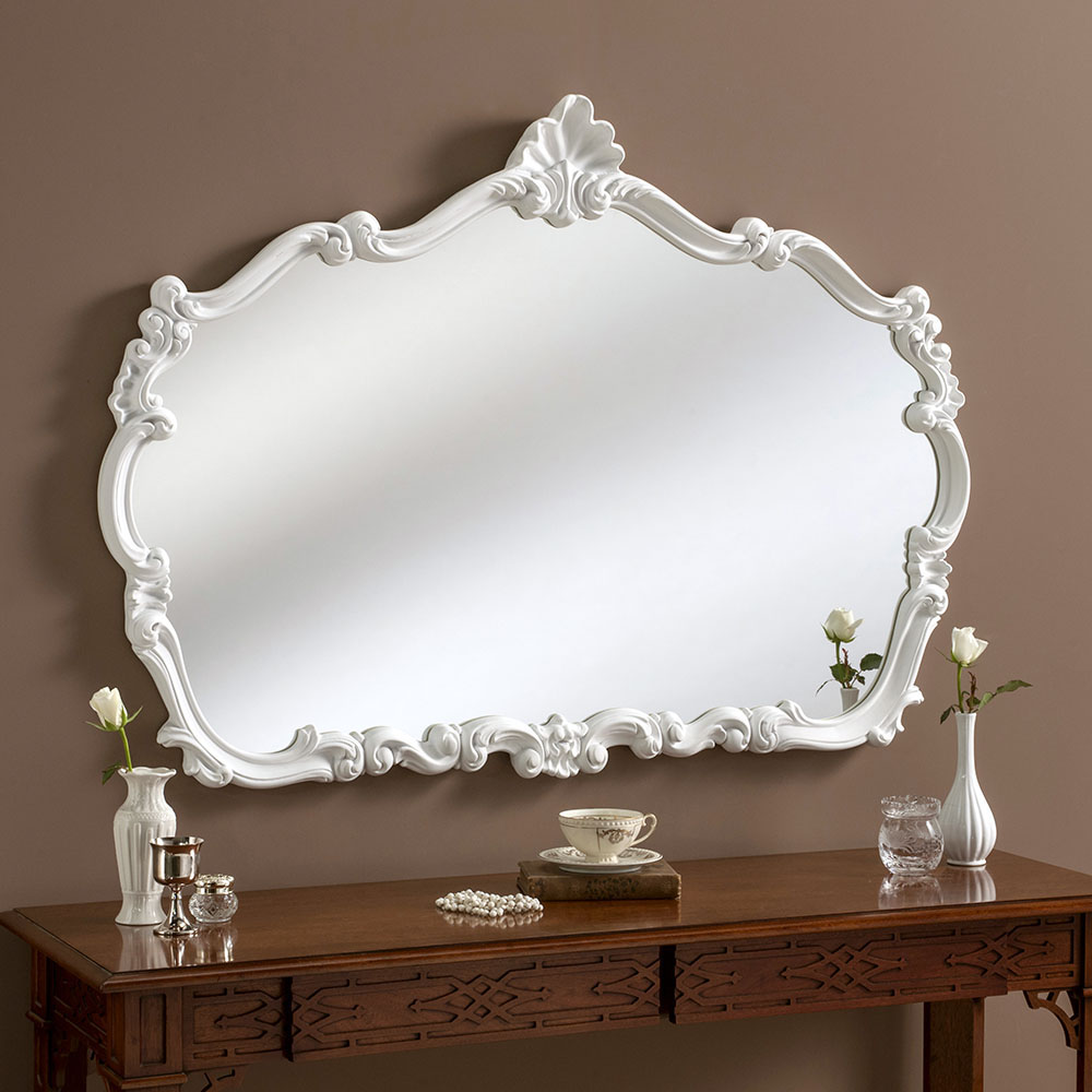 Silver Regency Crested Ornate Mirror