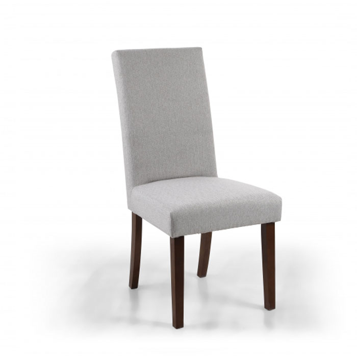 Rey Cappuccino Plain Herringbone Dining Chair (Walnut Legs)