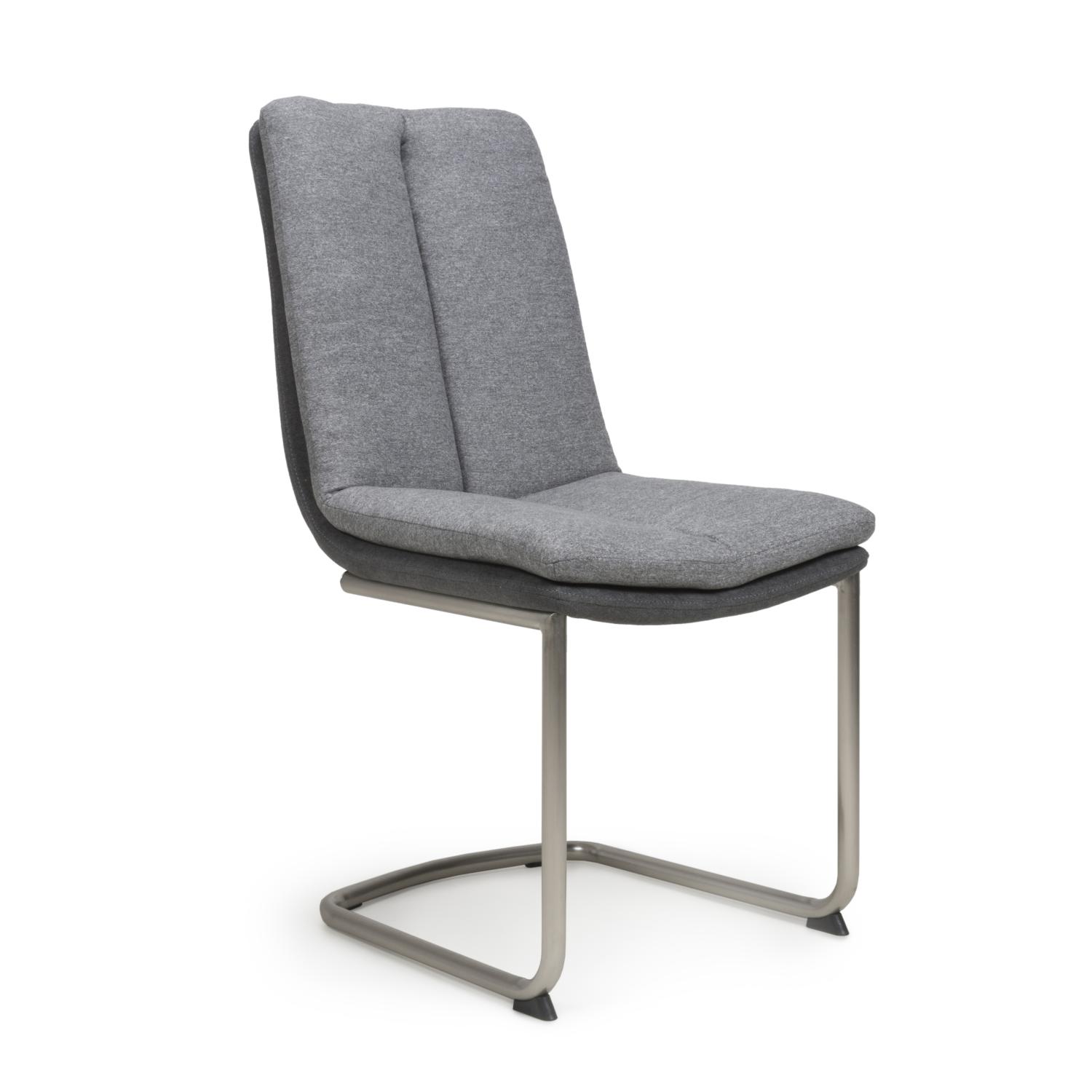 Tenor Light Grey Two Tone Linen Floating Dining Chair